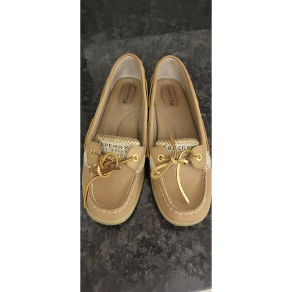 Sperry Top-Sider Womens Tan & Gold Boat Shoes Size 7 - Picture 1 of 16